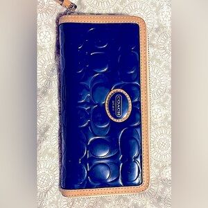 Coach Patent Leather C Monogram Zippy Wallet NWOT